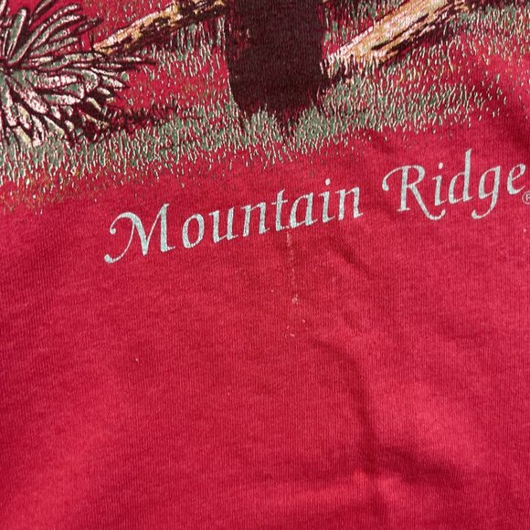 VTG Mountain Ridge Sweatshirt Bear Graphic Red Mock Neck Men Men L Canada Made - Picture 7 of 14